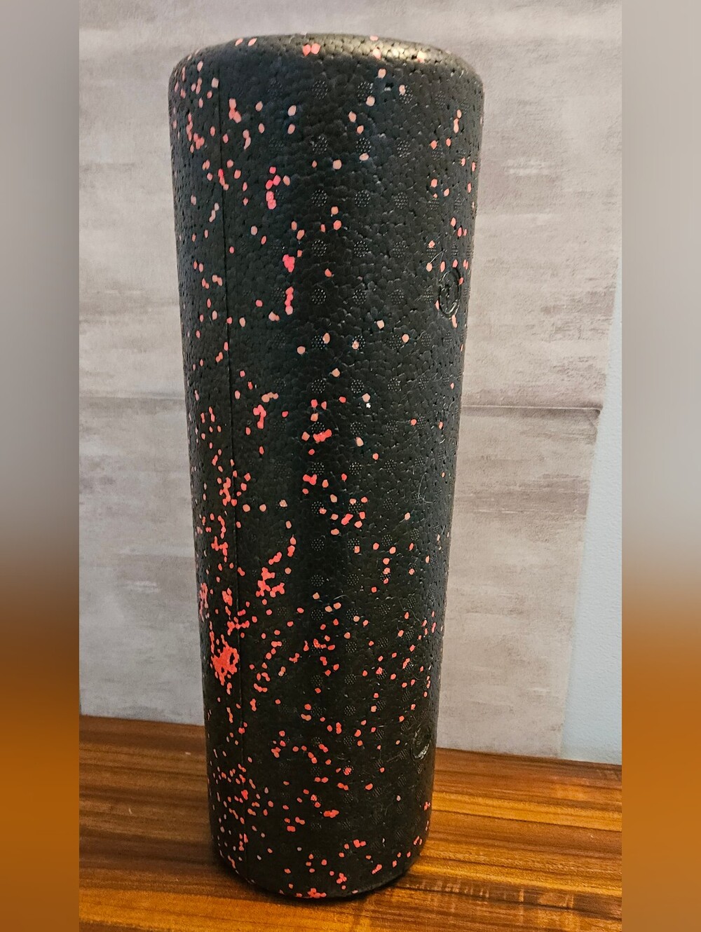 Black Foam Roller with Pink Speckle - High-Density Muscle Massage Roller